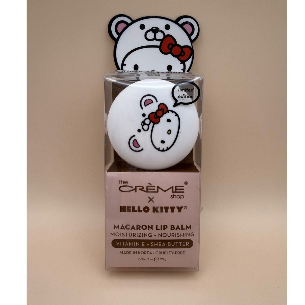 The Creme Shop x Hello Kitty Macaron Lip Balm White Chocolate Holiday NIB